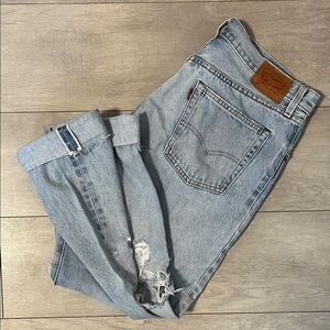 Levi's 501 Premium Redline Selvedge Rare Blank Tab Distressed Jeans, Size 30/28